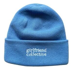 NWT Girlfriend Collective Sustainable Recycled Polyester Beanie Blue One Size
